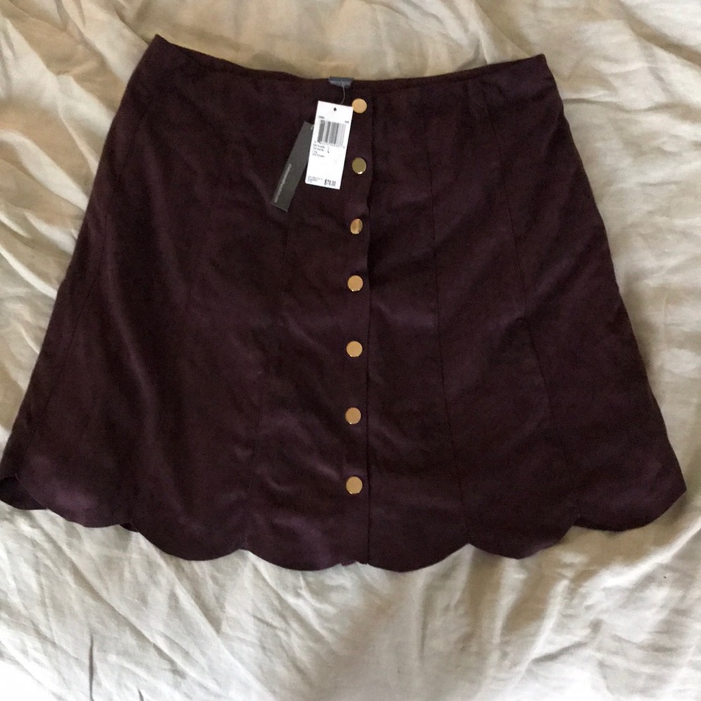 Urban outfitters purple suede scalloped mini skirt